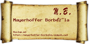Mayerhoffer Borbála névjegykártya